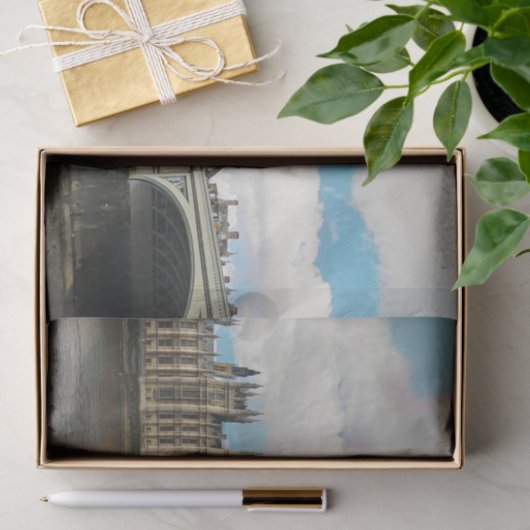 West London - WESTMINSTER Endbrücke - Panorama - Seidenpapier (Geschenk)