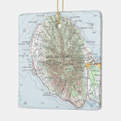 West Maui Vintage Karte Keramikornament (Links)