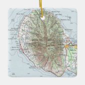 West Maui Vintage Karte Keramikornament (Vorderseite)