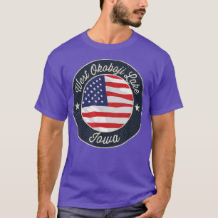 West Okoboji Lake - Patriotic Iowa Souvenir T-Shir T-Shirt