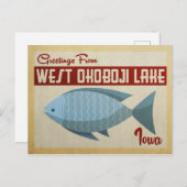 West Okoboji Seen Fischen Postkarte (Vorne/Hinten)