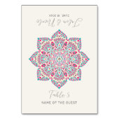 West Pacific Classic Mandala Wedding Place Card Tischnummer (Vorderseite)