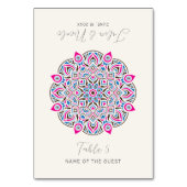 West Pacific Classic Mandala Wedding Place Card Tischnummer (Vorderseite)
