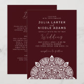 West Pacific Variant Oval Classic Mandala Wedding Einladung (Vorne/Hinten)