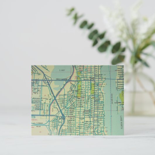 West Palm Beach, FL Vintage Karte (Stehend Vorderseite)