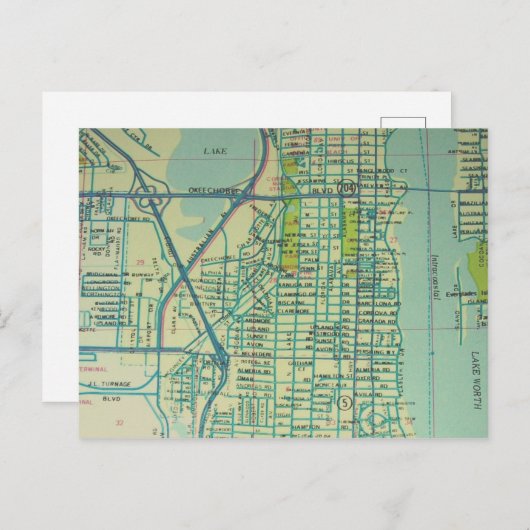 West Palm Beach, FL Vintage Karte (Vorne/Hinten)