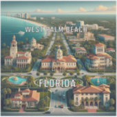 West Palm Beach Florida 3 Inch Vinyl Sticker (Vorderseite)