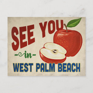 West Palm Beach Florida Apfel - Vintage Reise Postkarte