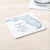 West Palm Beach Florida Karte Rechteckiger Pappuntersetzer (angewinkelt)