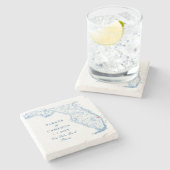 West Palm Beach Florida Karte Steinuntersetzer (Seitenansicht)