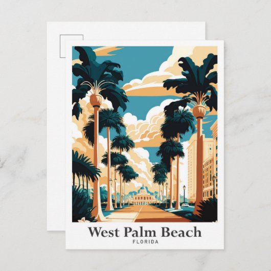 West Palm Beach Florida Kunst, Dichtung und Musik Postkarte (Vorne/Hinten)