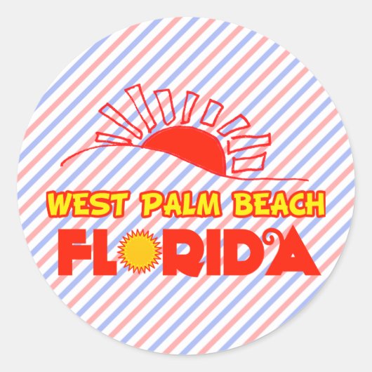 West Palm Beach, Florida Runder Aufkleber (Vorderseite)