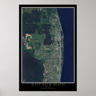 West Palm Beach Florida Satellite Poster Map