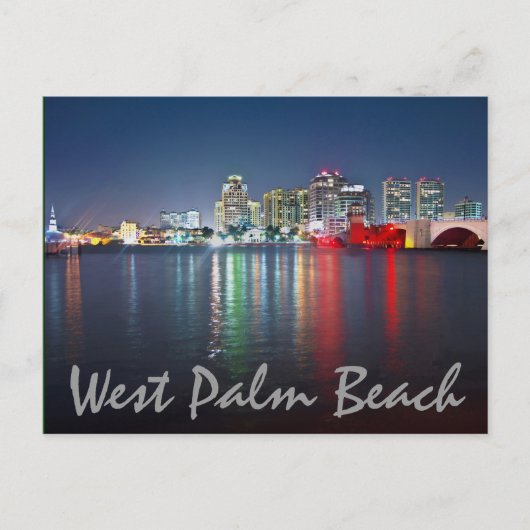 West Palm Beach, Florida, Spiegelungen bei Dämmeru Postkarte (Vorderseite)