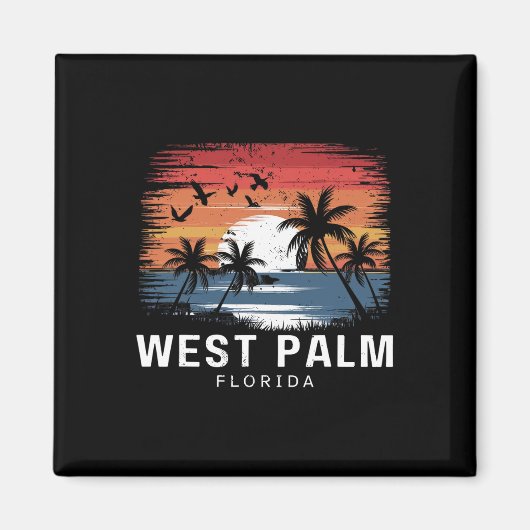 West Palm Beach Florida Surfen Surfer Magnet (Vorne)