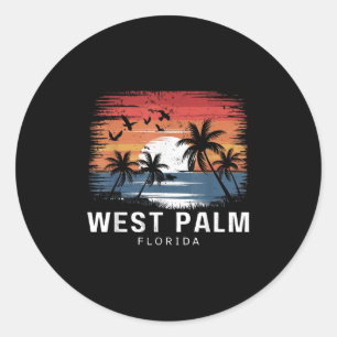 West Palm Beach Florida Surfing Surfer Runder Aufkleber