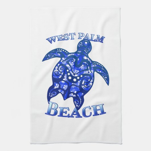 West Palm Beach Florida Vacation Tribal Turtle Geschirrtuch (Vertikal)