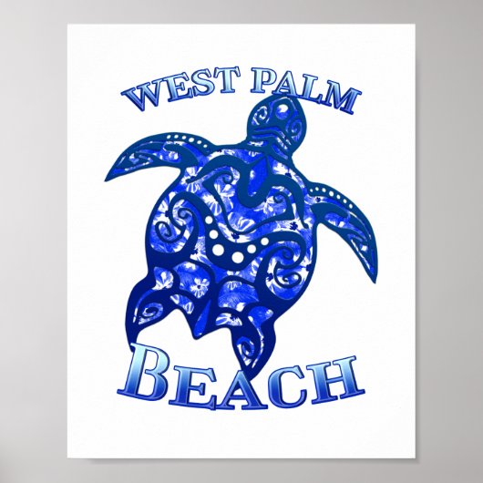 West Palm Beach Florida Vacation Tribal Turtle Poster (Vorne)