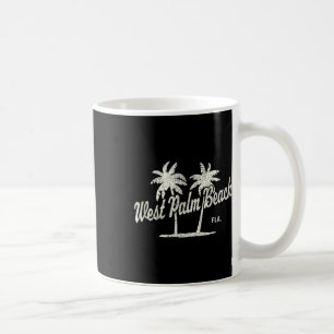 West Palm Beach Florida Vintag 70er Palm Trees Gra Kaffeetasse