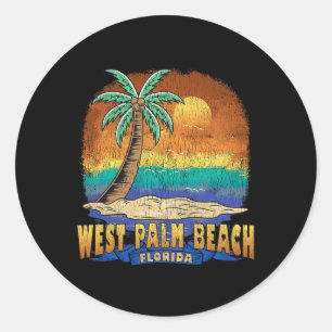 West Palm Beach Florida Vintag gebeutelt Souveni Runder Aufkleber