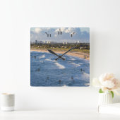 West Palm Beach Küste Florida Quadratische Wanduhr (Zuhause)