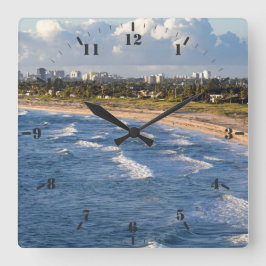 West Palm Beach Küste Florida Quadratische Wanduhr