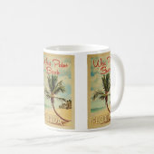West Palm Beach Palm Tree Vintage Travel Kaffeetasse (VorderseiteRechts)