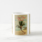 West Palm Beach Palm Tree Vintage Travel Kaffeetasse (Mittel)