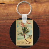 West Palm Beach Palm Tree Vintage Travel Schlüsselanhänger (Vorderseite)
