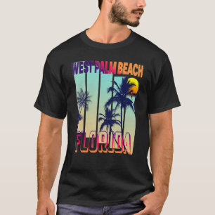 West Palm Beach Retro Vintager Palmenbaum T-Shirt