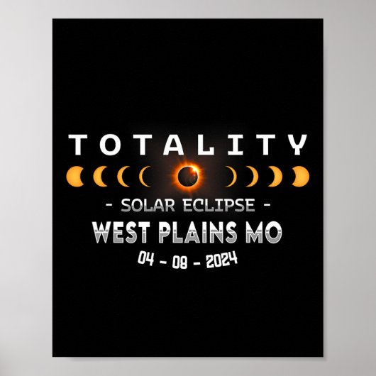 West Plains Mo Total Solar Eclipse 2024 Poster (Vorne)
