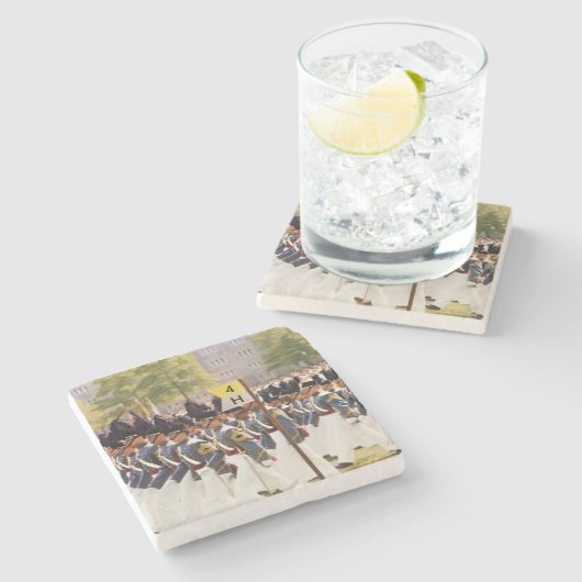 West Point-Kadett-kundengerechter Text Steinuntersetzer (Seitenansicht)