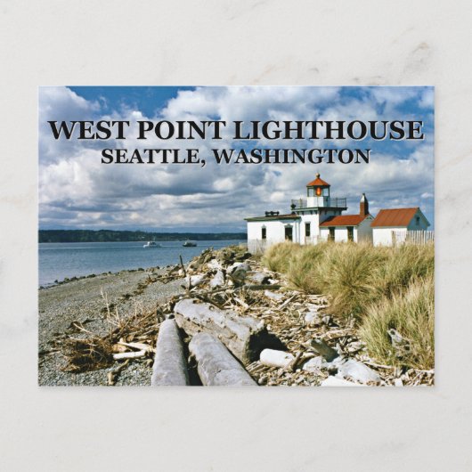 West Point Lighthouse, Seattle Washington Postkarte (Vorderseite)