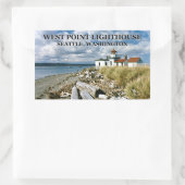 West Point Lighthouse, Seattle Washington Rechteckiger Aufkleber (Tasche)