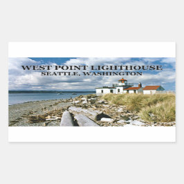 West Point Lighthouse, Seattle Washington Rechteckiger Aufkleber
