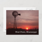 West Point, Mississippi Postkarte (Vorne/Hinten)