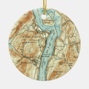 West Point NY Vintage Karte Keramik Ornament