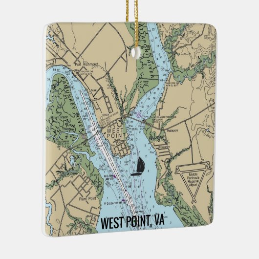 West Point VA Chart Keramikornament (Rechts)