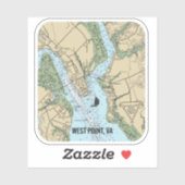 West Point Virginia Chart Aufkleber (Blatt)