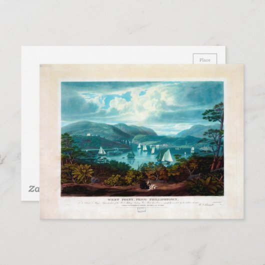 West Point, von Phillipstown (1831) Postkarte (Vorne/Hinten)