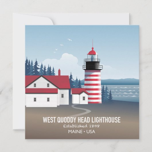 West Quoddy Head Leuchtturm Karte (Vorderseite)
