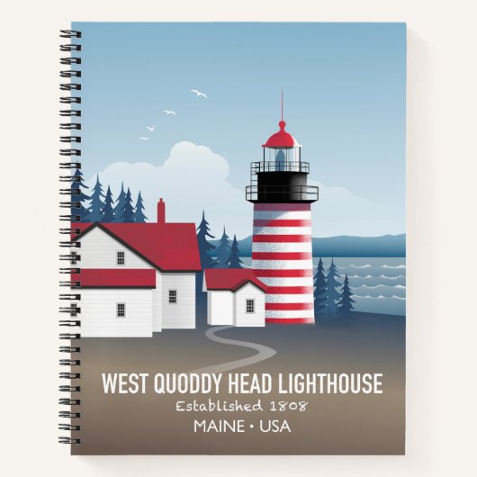 West Quoddy Head Leuchtturm Notizblock (Vorderseite)