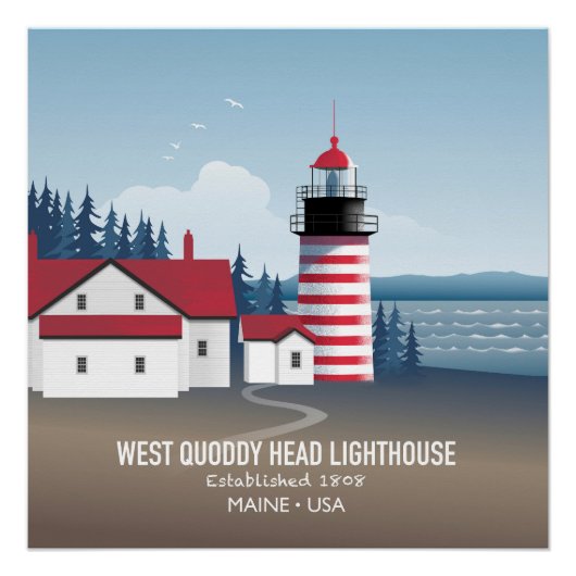West Quoddy Head Leuchtturm Poster (Vorderseite)