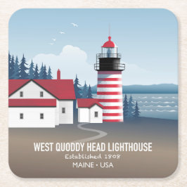 West Quoddy Head Leuchtturm Rechteckiger Pappuntersetzer