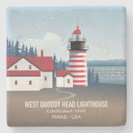 West Quoddy Head Leuchtturm Steinuntersetzer