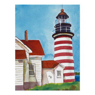 West Quoddy Head Lighthouse 20"x26,67Glossy Poster