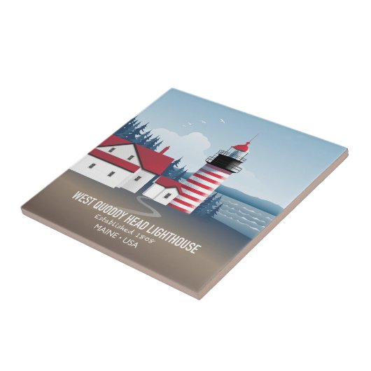 West Quoddy Head Lighthouse Fliese (Seite)