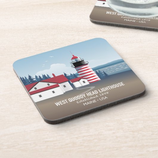 West Quoddy Head Lighthouse Getränkeuntersetzer (Linke Seite)