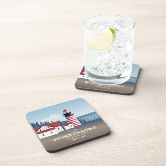 West Quoddy Head Lighthouse Getränkeuntersetzer (Rechte Seite)