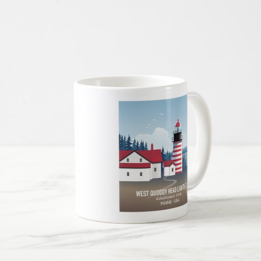 West Quoddy Head Lighthouse Kaffeetasse (VorderseiteRechts)